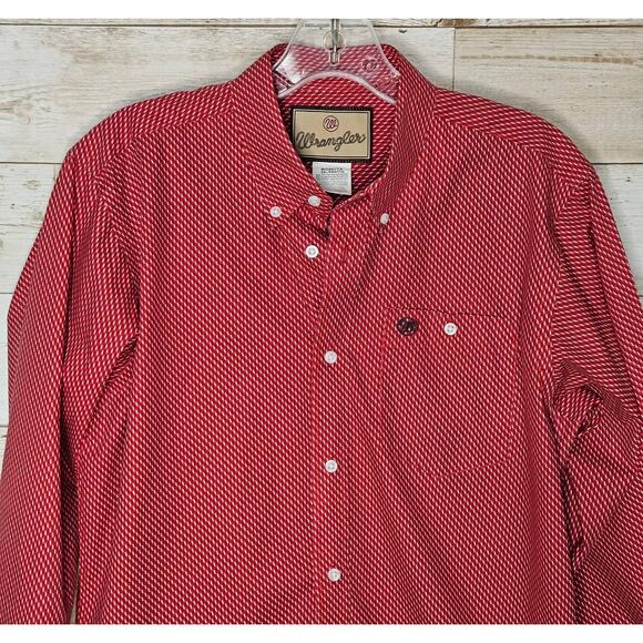 Wrangler Western Shirt Long Sleeve Button Down Boys XXL 16 18 Country NFR Rodeo - Picture 1 of 12